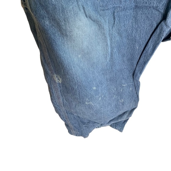 Vintage Carhartt Bib Work Overalls Blue Denim Jean Suspenders R08 DNM 54 x 32 - Picture 7 of 11